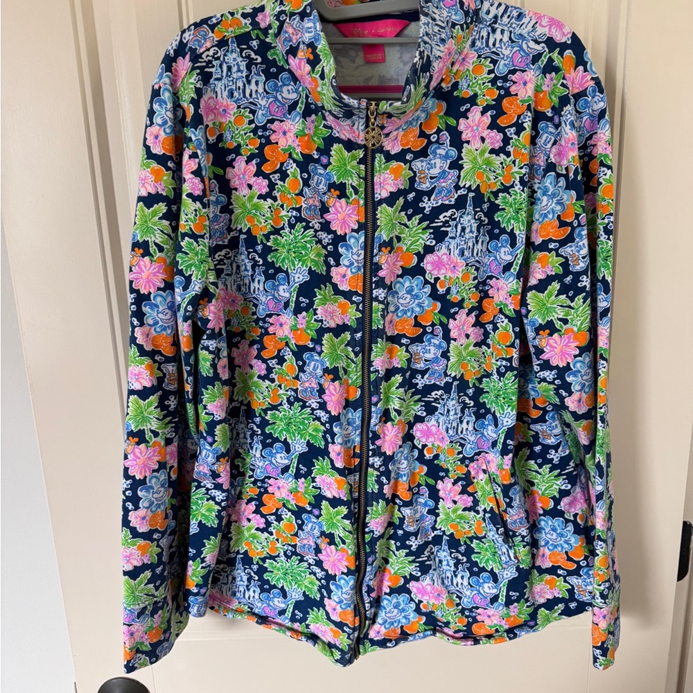 Lilly Pulitzer Disney Blue and Pink Floral Sweatshirt